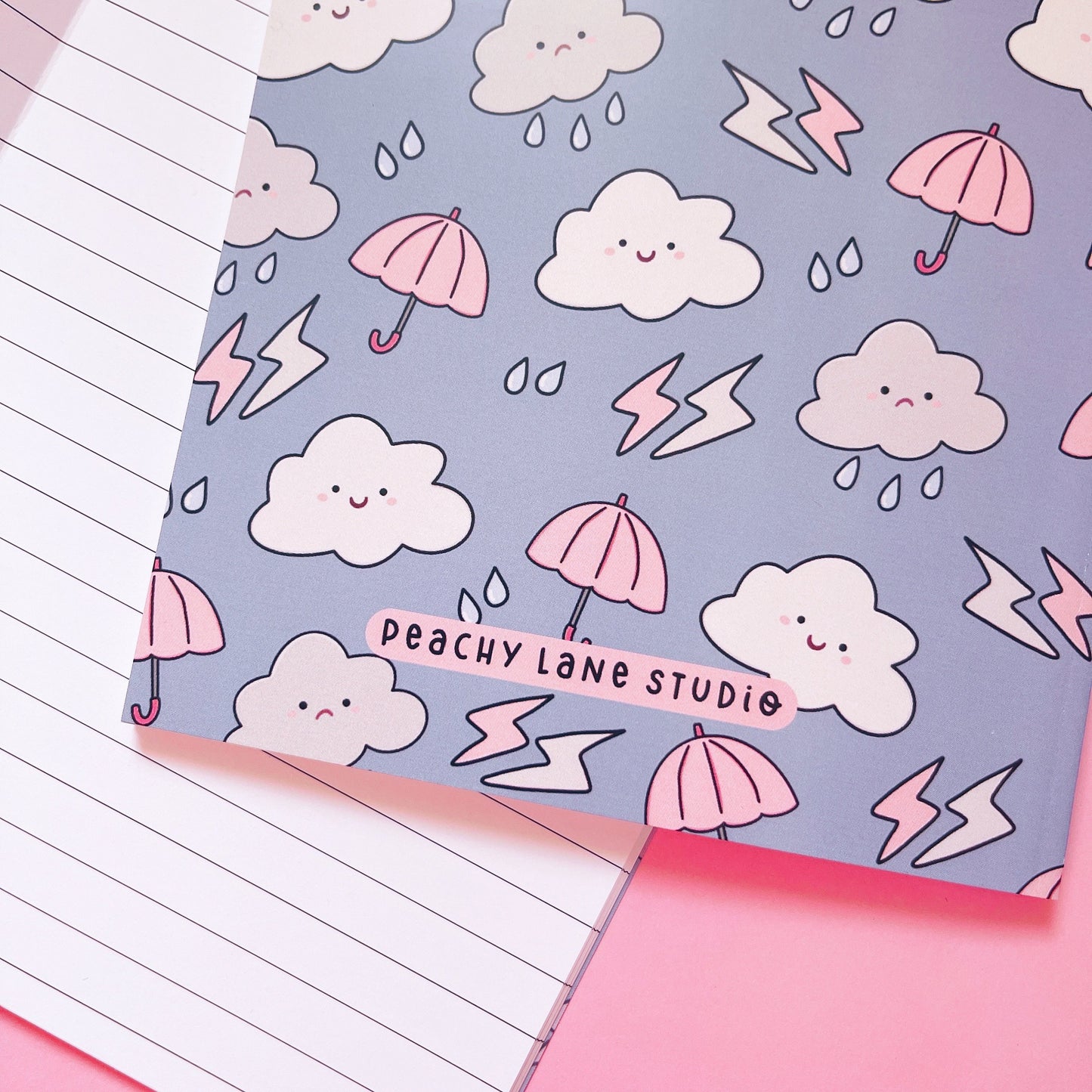 Rainy Day Thoughts A5 Lined Notebook