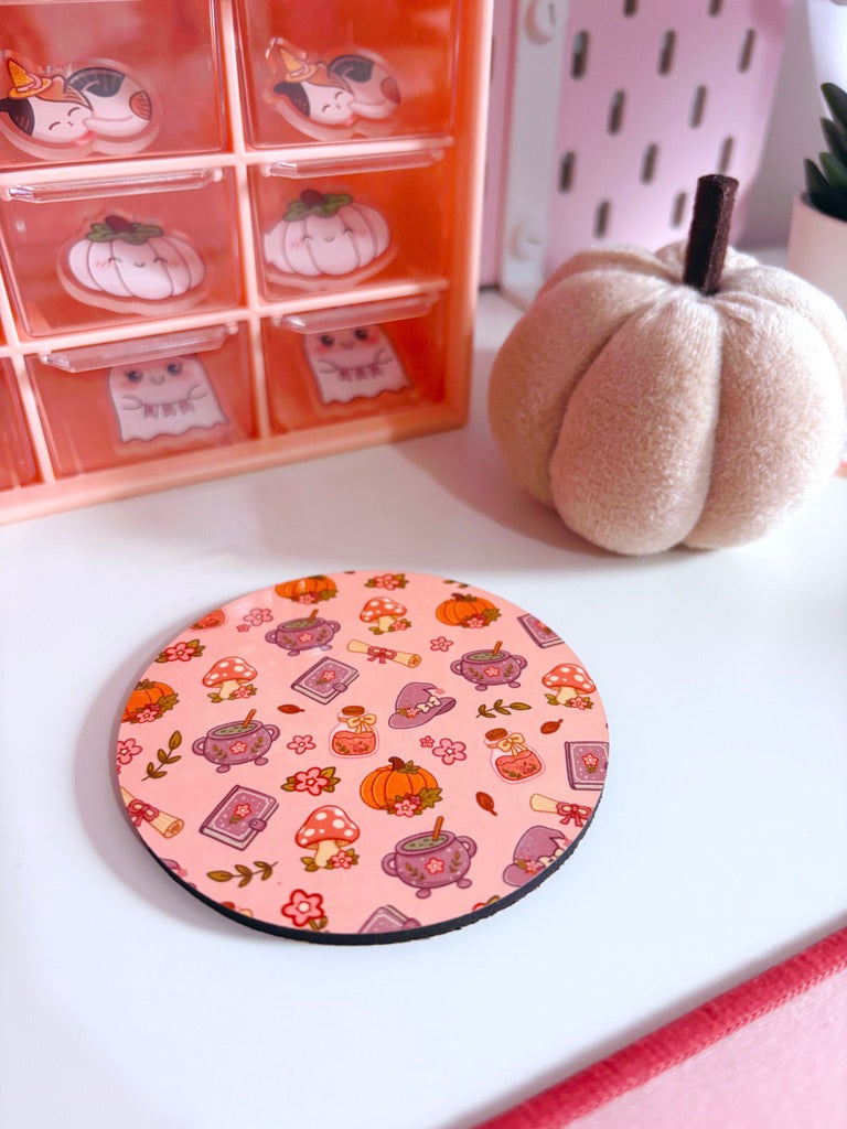 Autumn Witch Pattern Coaster