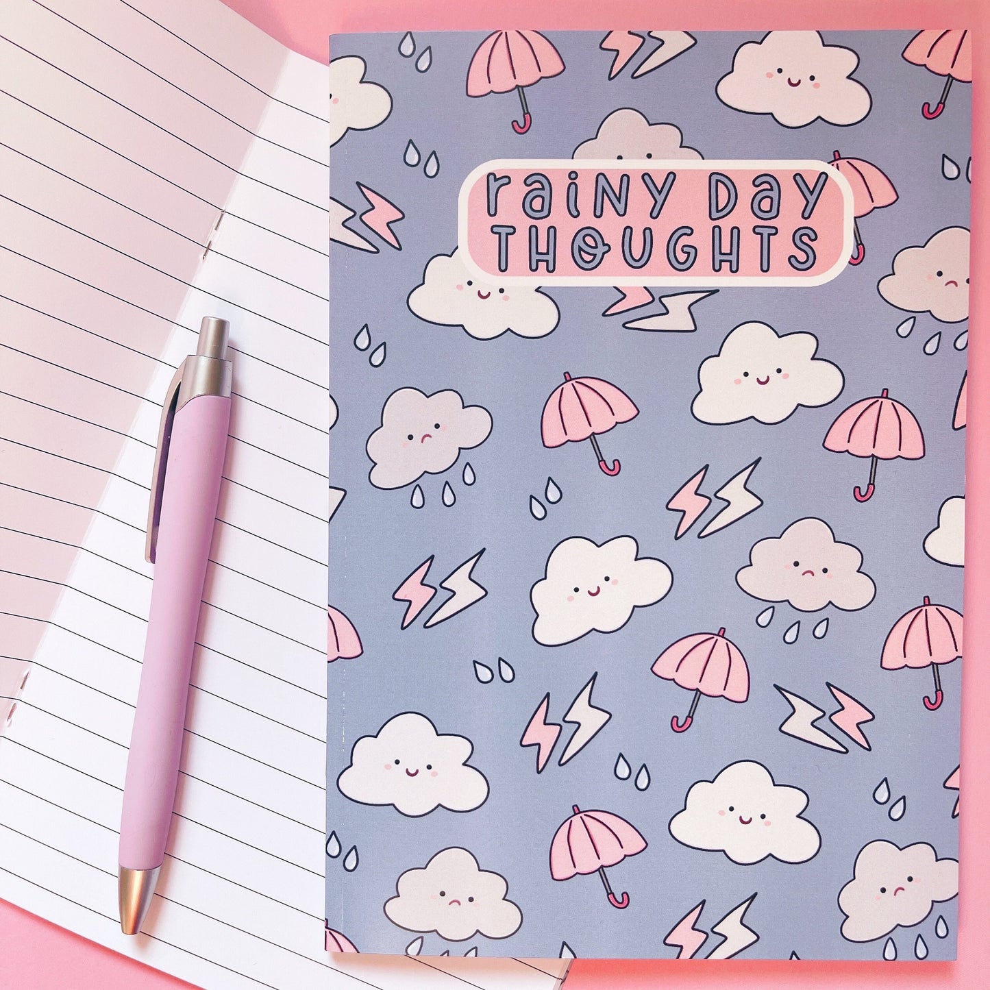 Rainy Day Thoughts A5 Lined Notebook