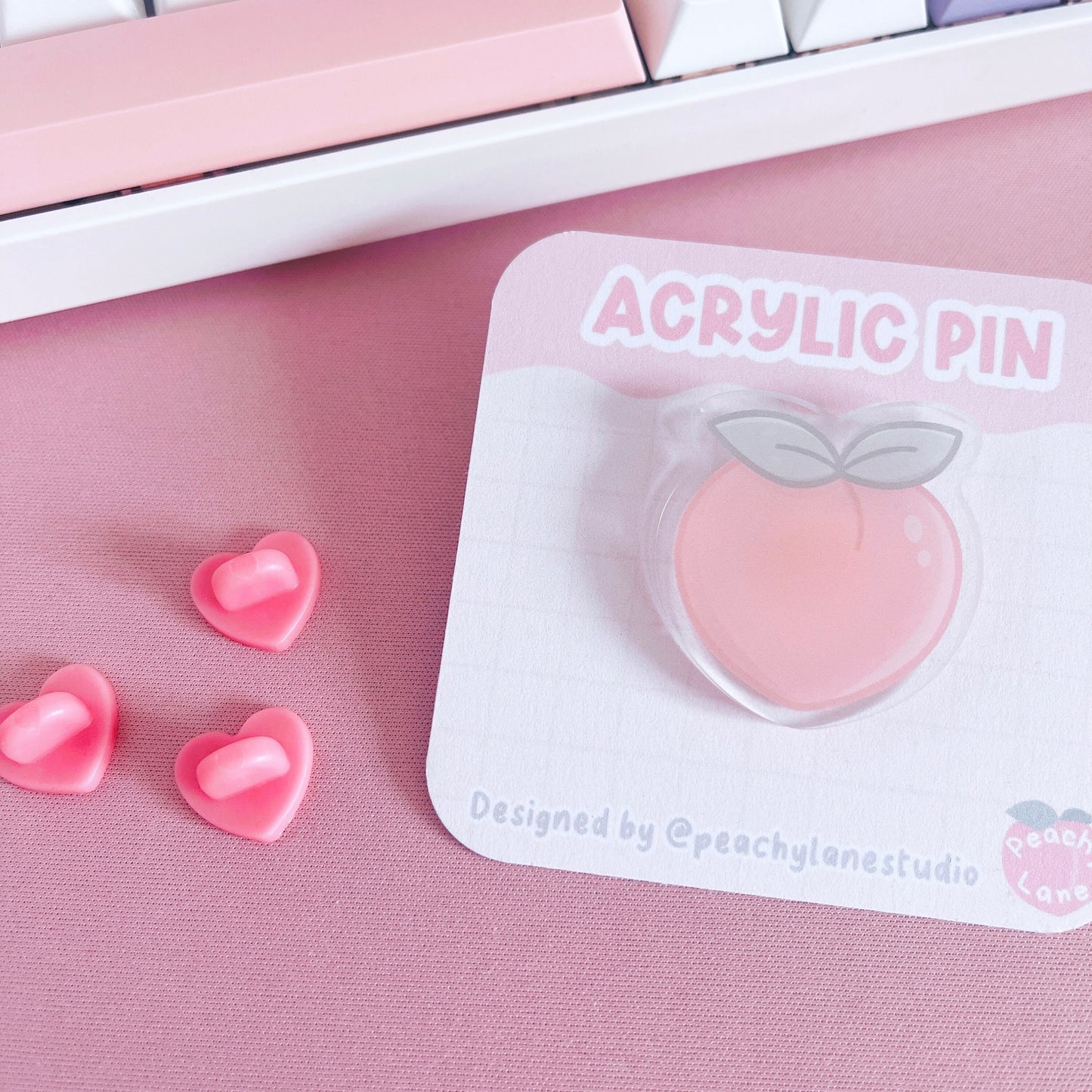 Peach Acrylic Pin