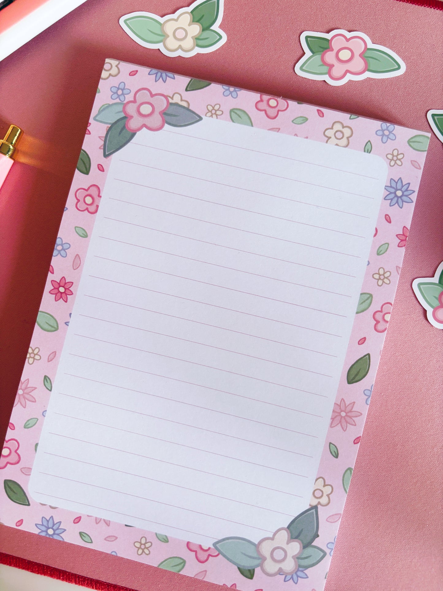 Floral Illustration Lined A5 Notepad