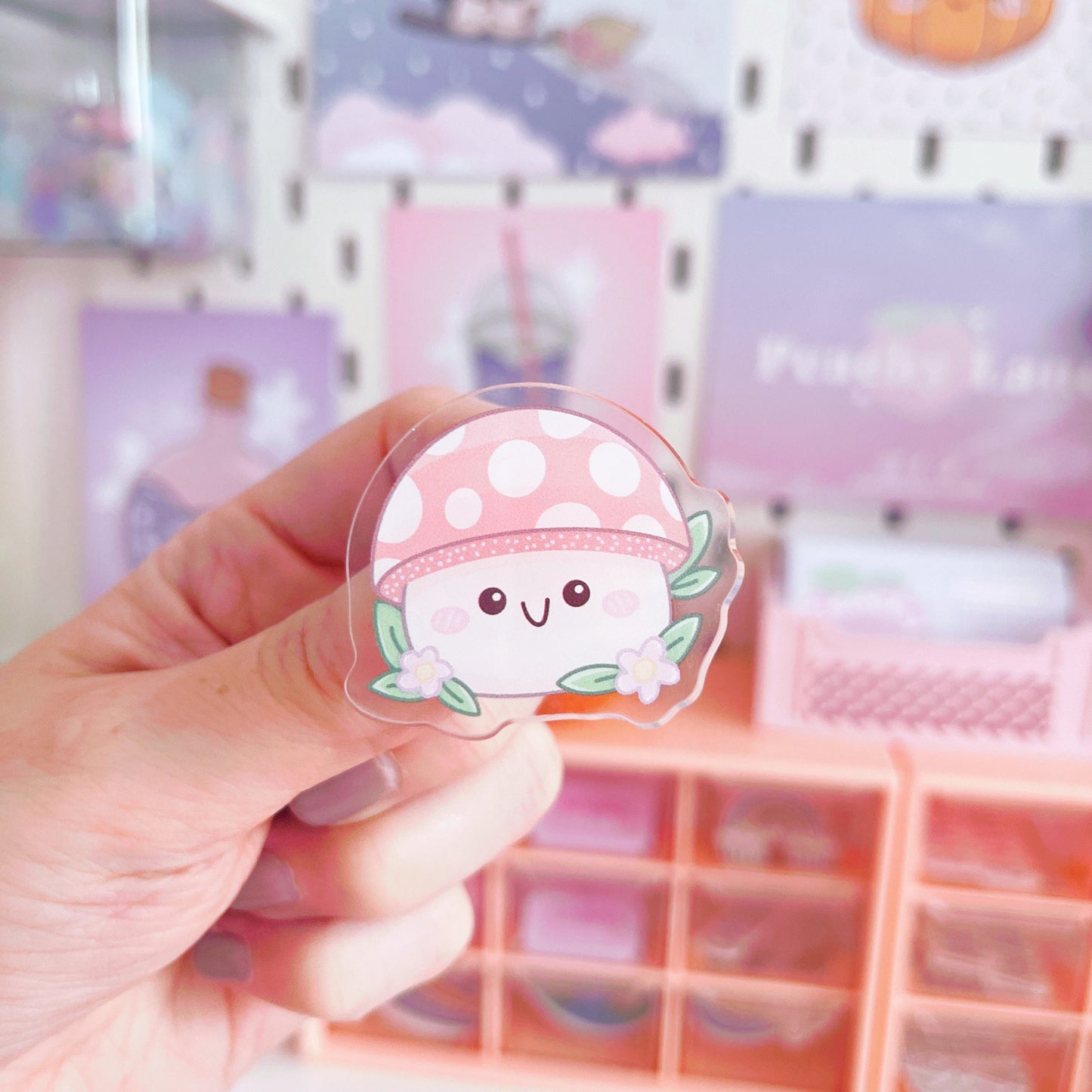 Mushroom Acrylic Pin