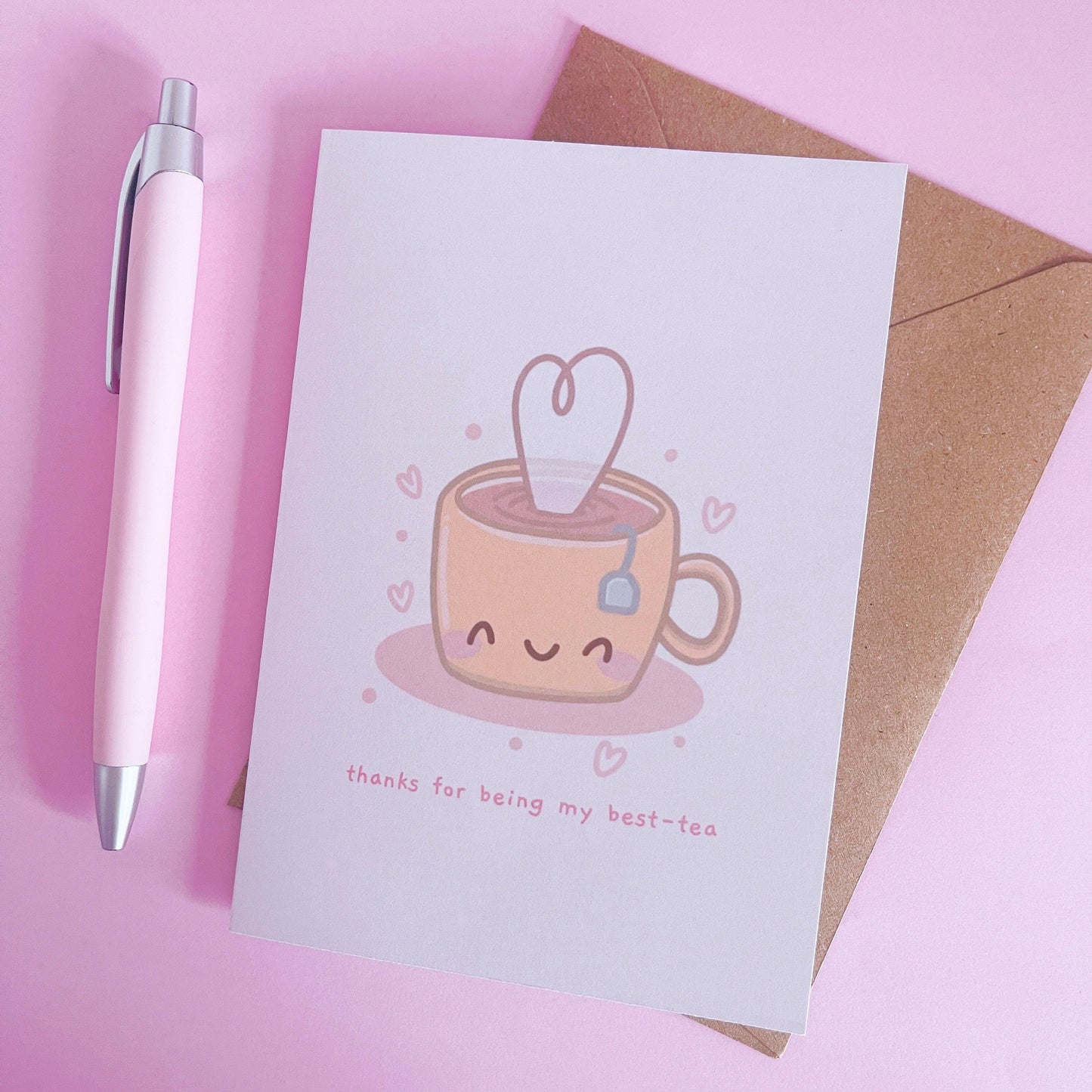 Thanks For Being My Best-Tea Greetings Card With Envelope