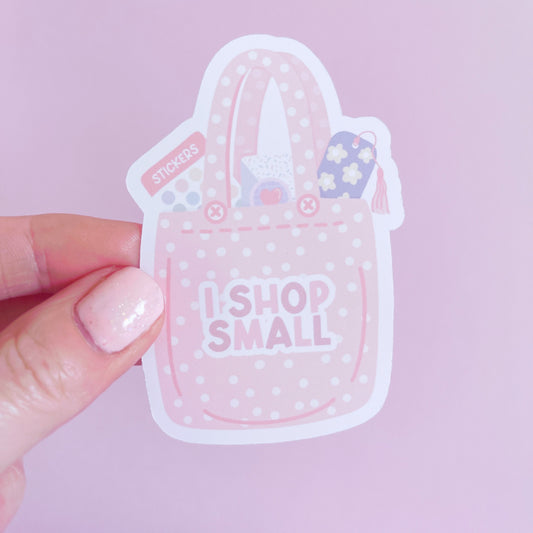 Shop Small Tote Bag Vinyl Sticker