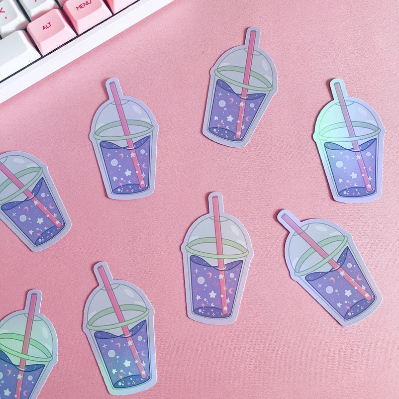 Holographic Dreamy Drink Vinyl Sticker