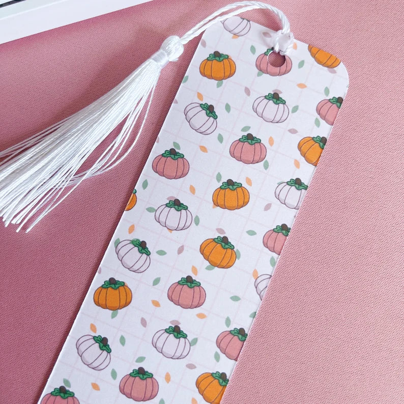 Kawaii Pumpkin Reversible Handmade Bookmark
