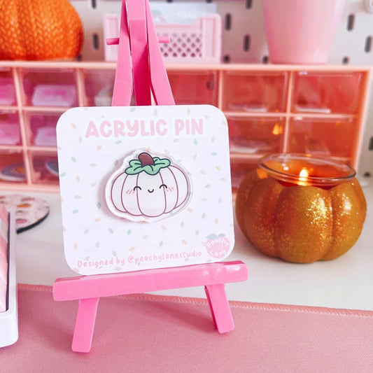White Pumpkin Acrylic Pin