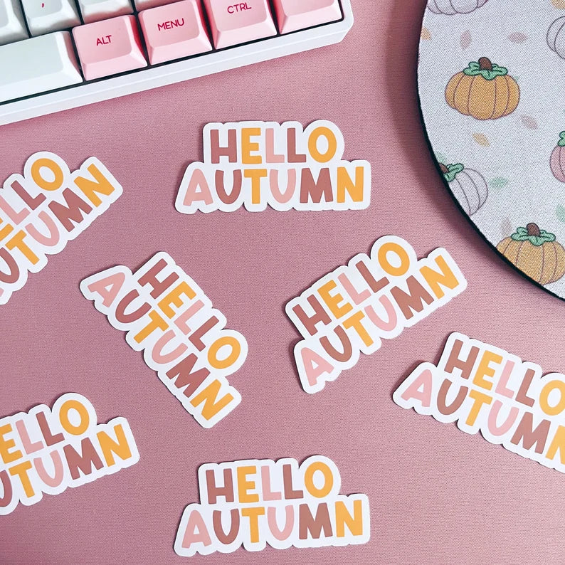Hello Autumn Vinyl Sticker