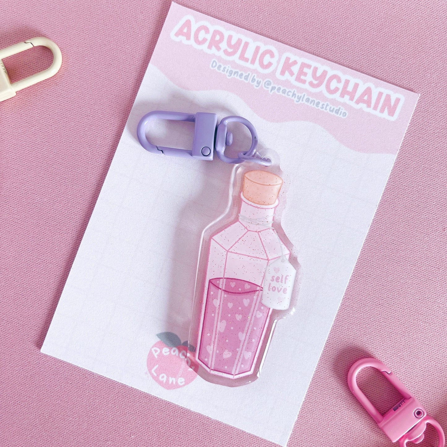 Self Love Potion Glitter Acrylic Keychain