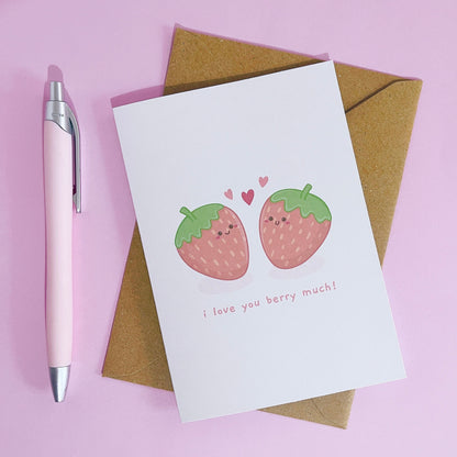 I Love You Berry Much Greetings Card With Envelope