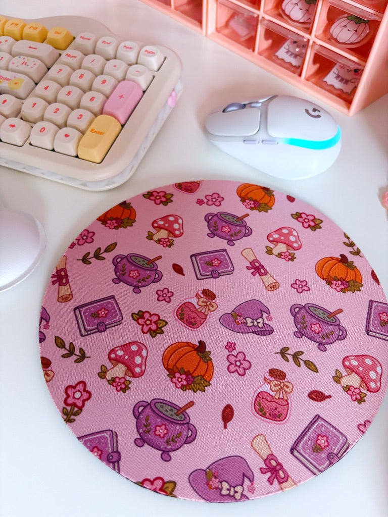 Autumn Witch Pattern Mouse Mat