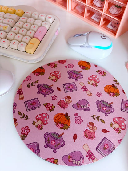 Autumn Witch Pattern Mouse Mat