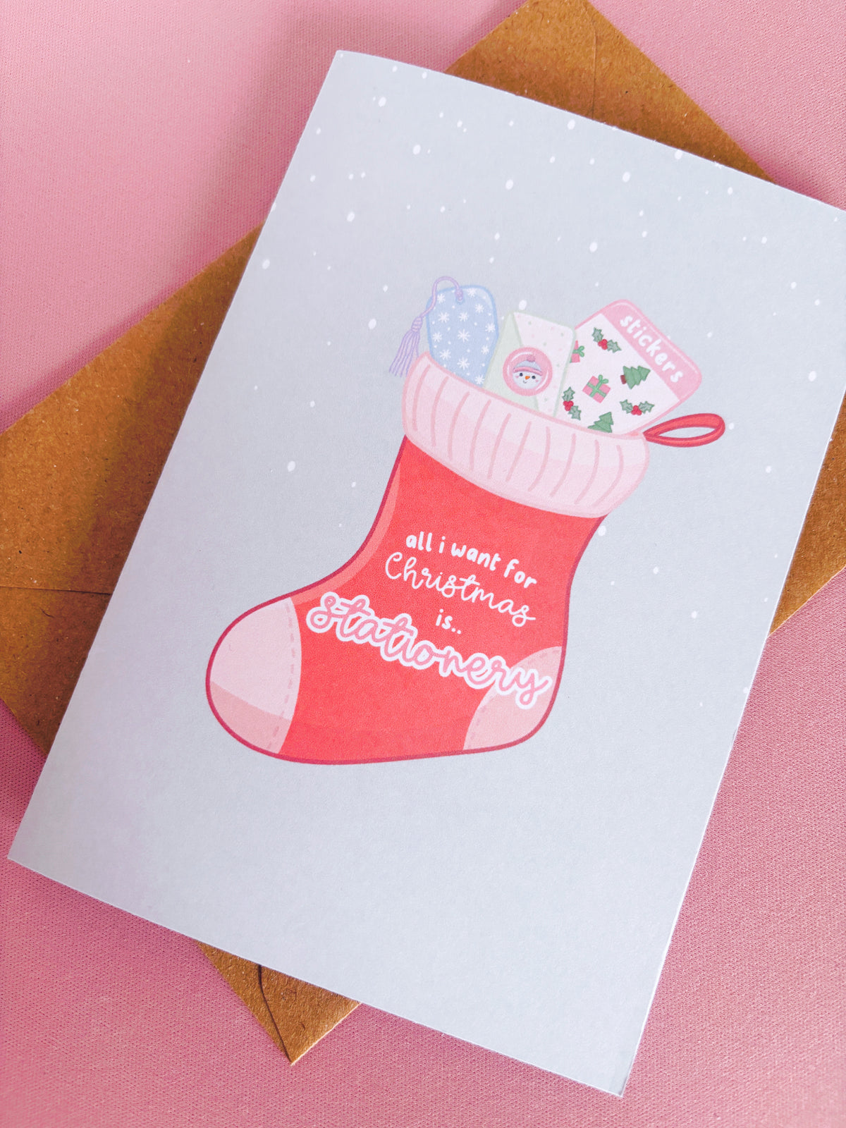 Stationery Christmas Stocking Card with Envelope