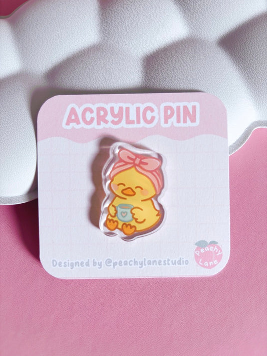 Self Care Duck Acrylic Pin