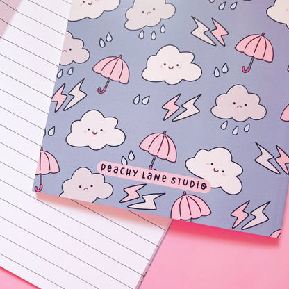 Rainy Day Thoughts A5 Lined Notebook