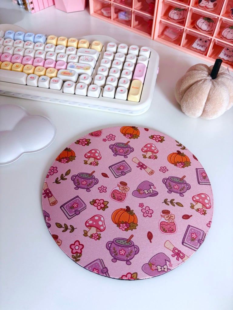 Autumn Witch Pattern Mouse Mat