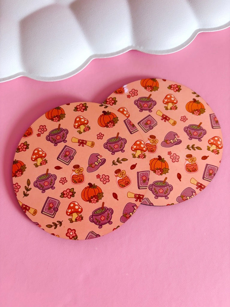 Autumn Witch Pattern Coaster