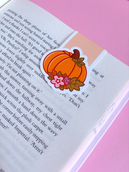 Floral Pumpkin Magnetic Bookmark