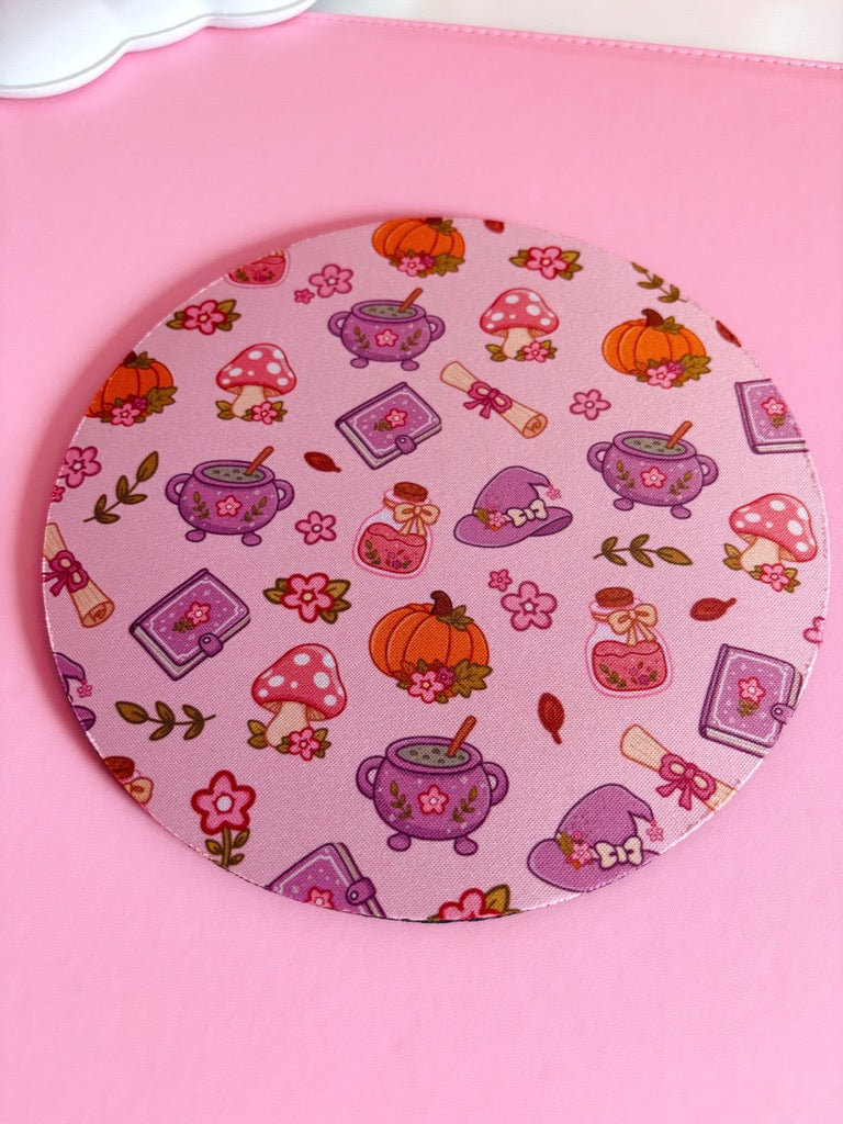 Autumn Witch Pattern Mouse Mat
