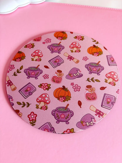 Autumn Witch Pattern Mouse Mat