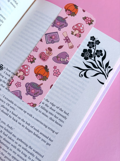 Autumn Witch Pattern Handmade Bookmark