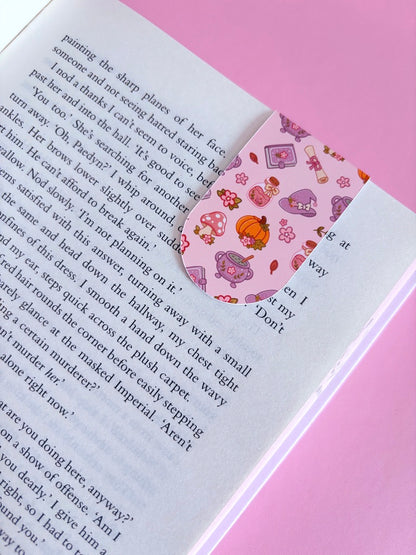 Autumn Witch Pattern Magnetic Bookmark