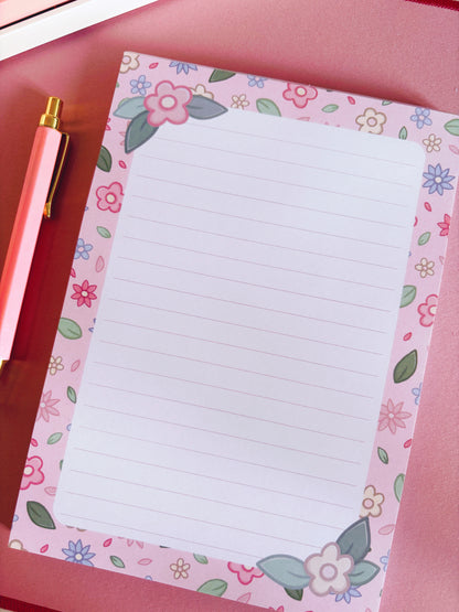 Floral Illustration Lined A5 Notepad