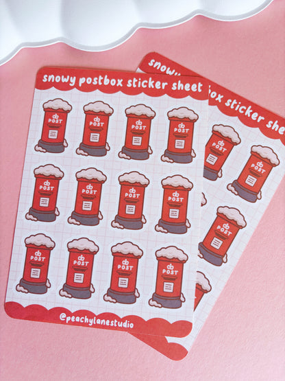 Snowy Postbox Sticker Sheet