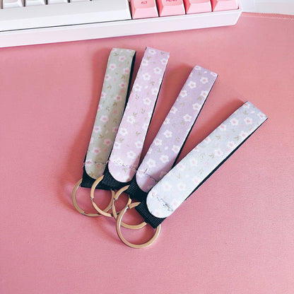 Pink Floral Wrist Lanyard