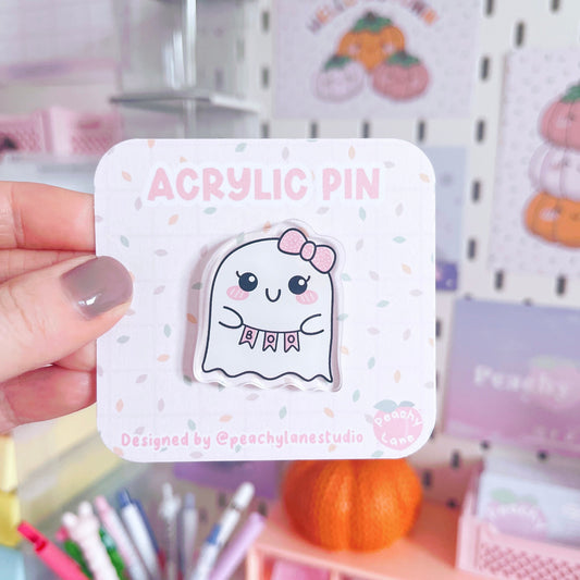 Boo Ghost Acrylic Pin