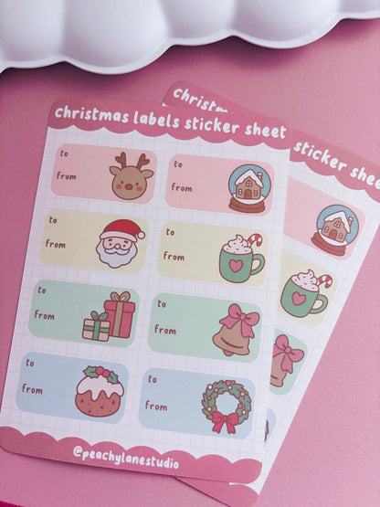 Christmas Labels Sticker Sheet
