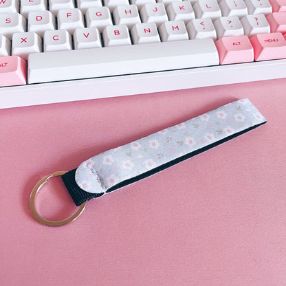 Blue Floral Wrist Lanyard