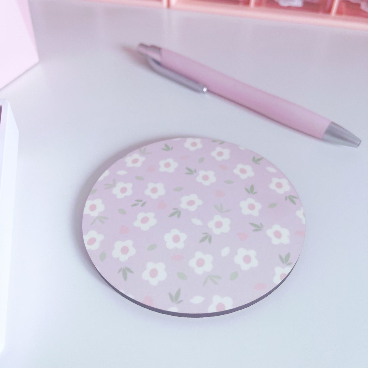 Pink Floral Coaster