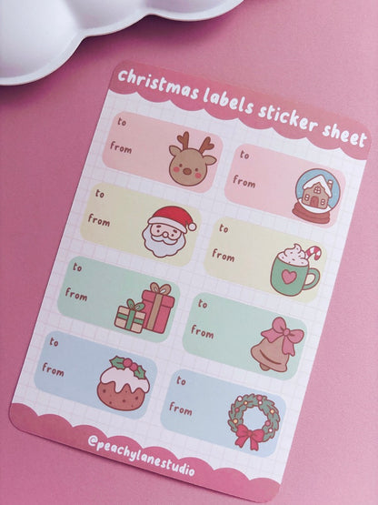 Christmas Labels Sticker Sheet