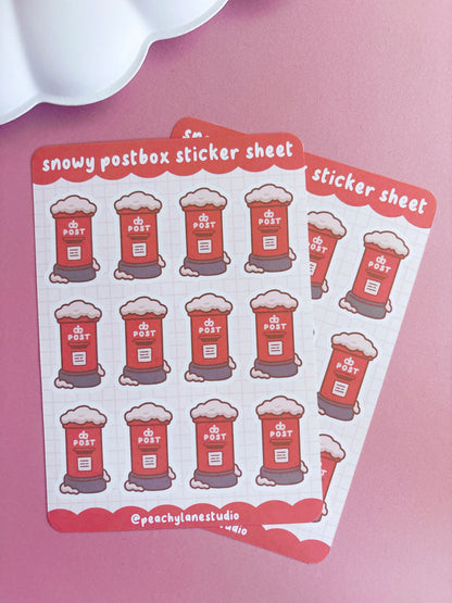 Snowy Postbox Sticker Sheet