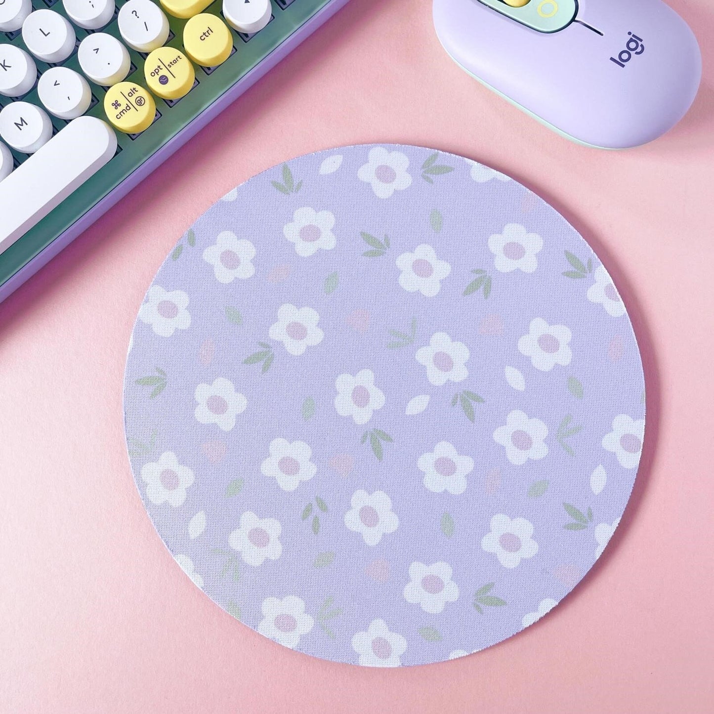 Lilac Floral Mouse Mat