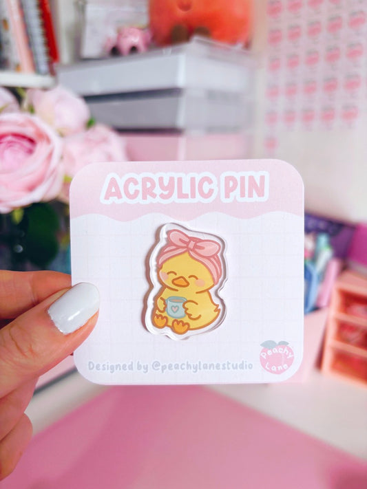 Self Care Duck Acrylic Pin