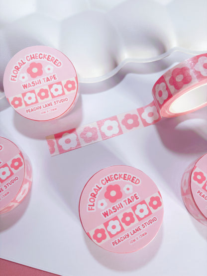 Retro Pink Flowers Washi Tape
