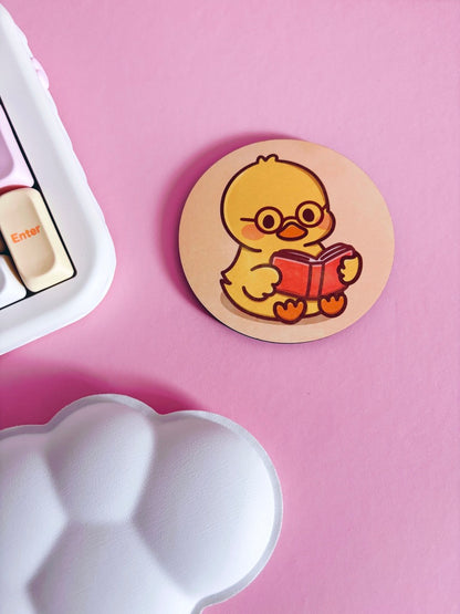 Cosy Reader Duck Circle Coaster