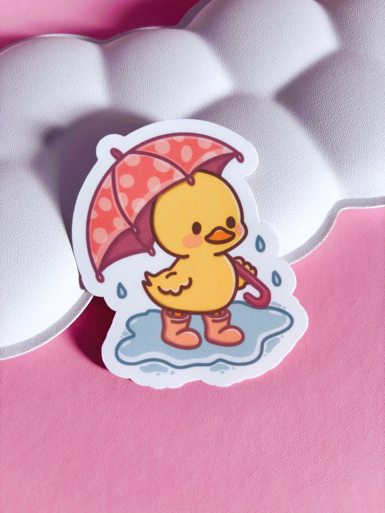 Puddle Days Duck Vinyl Sticker