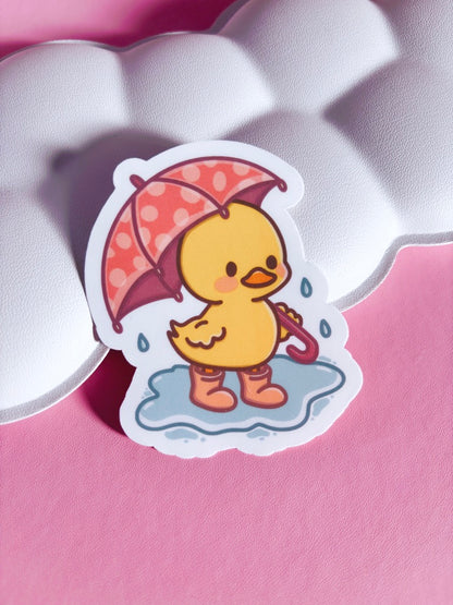 Puddle Days Duck Vinyl Sticker