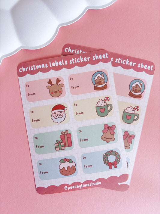 Christmas Labels Sticker Sheet