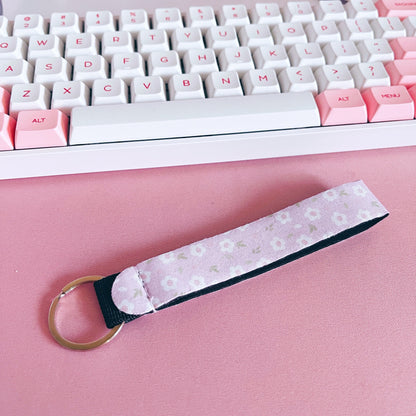 Pink Floral Wrist Lanyard