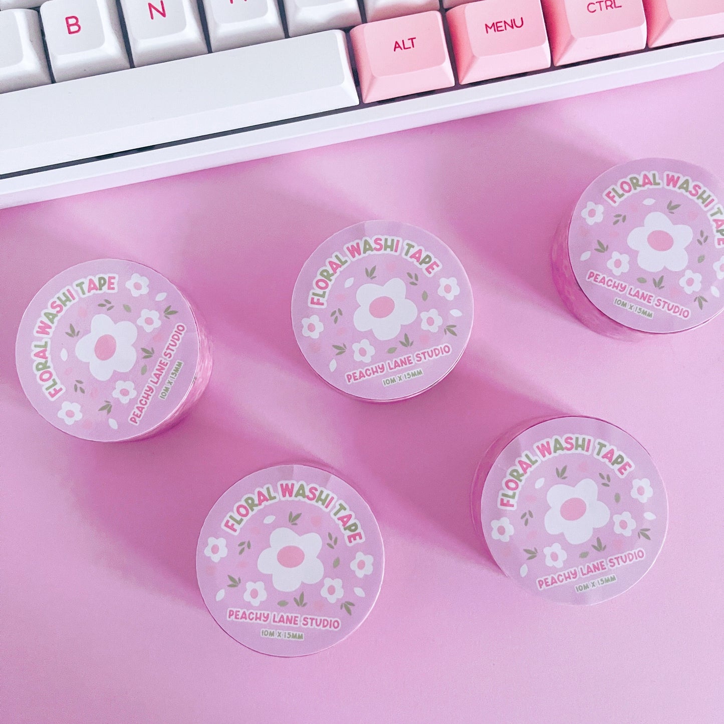 Pink Floral Washi Tape