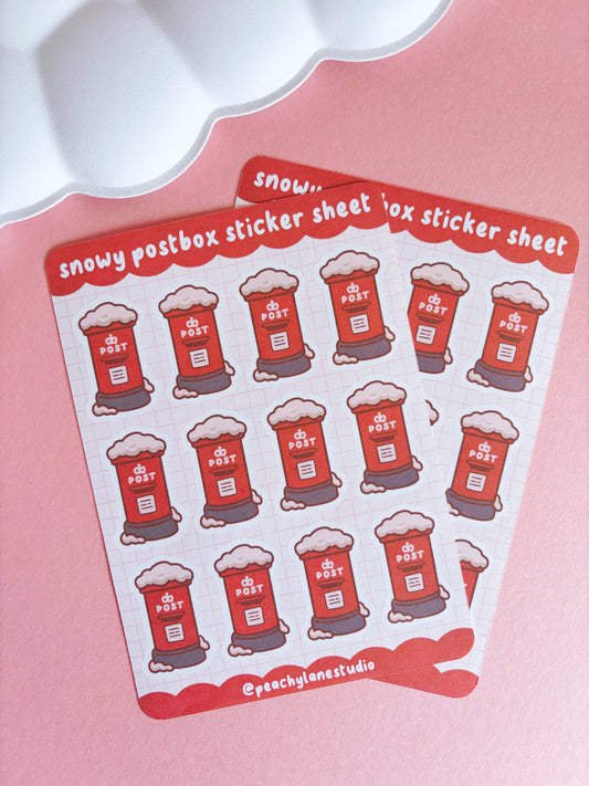 Snowy Postbox Sticker Sheet