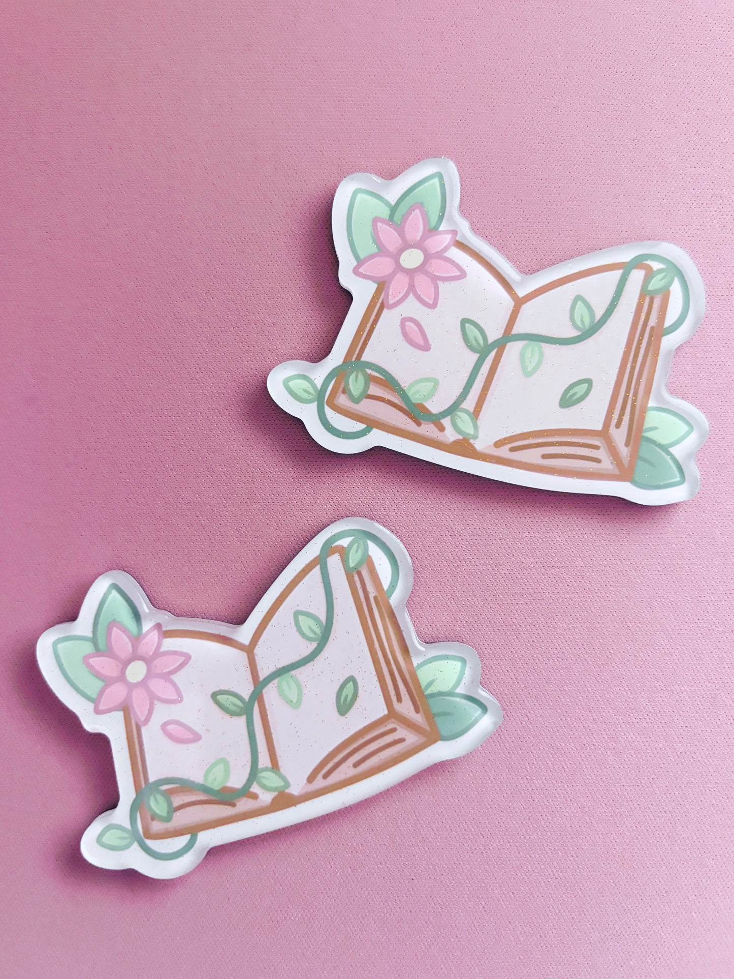 Open Book Glitter Acrylic Magnet