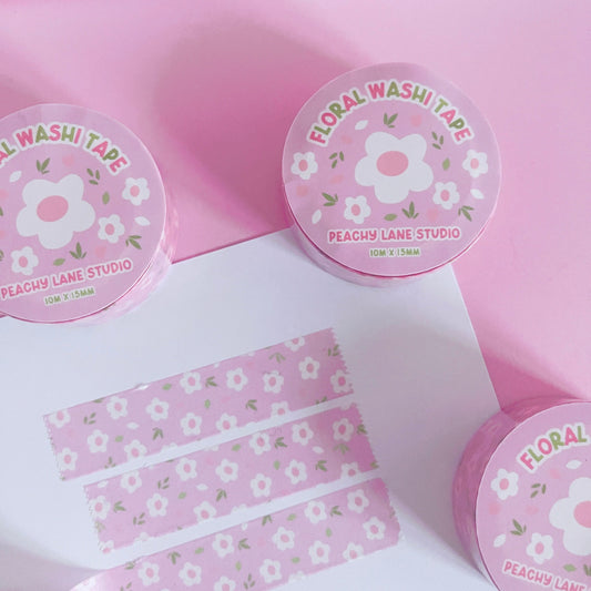 Pink Floral Washi Tape