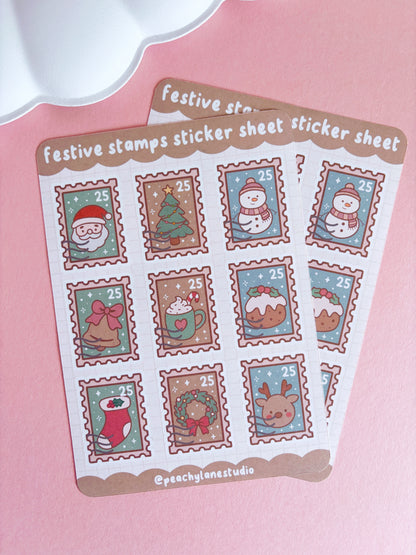 Festive Stamps Sticker Sheet