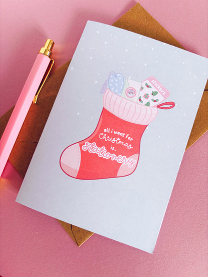 Stationery Christmas Stocking Card with Envelope