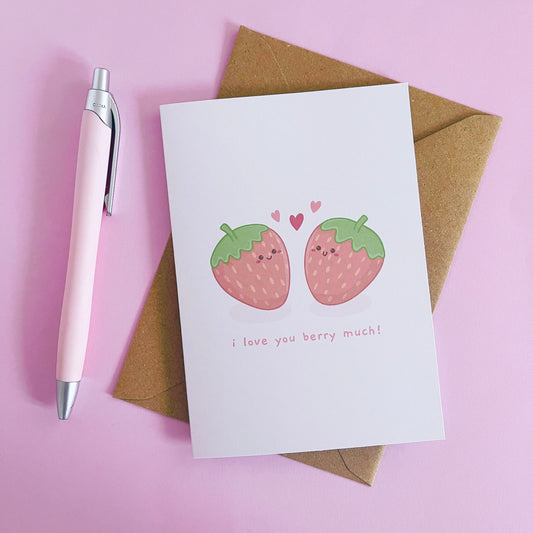 I Love You Berry Much Greetings Card With Envelope